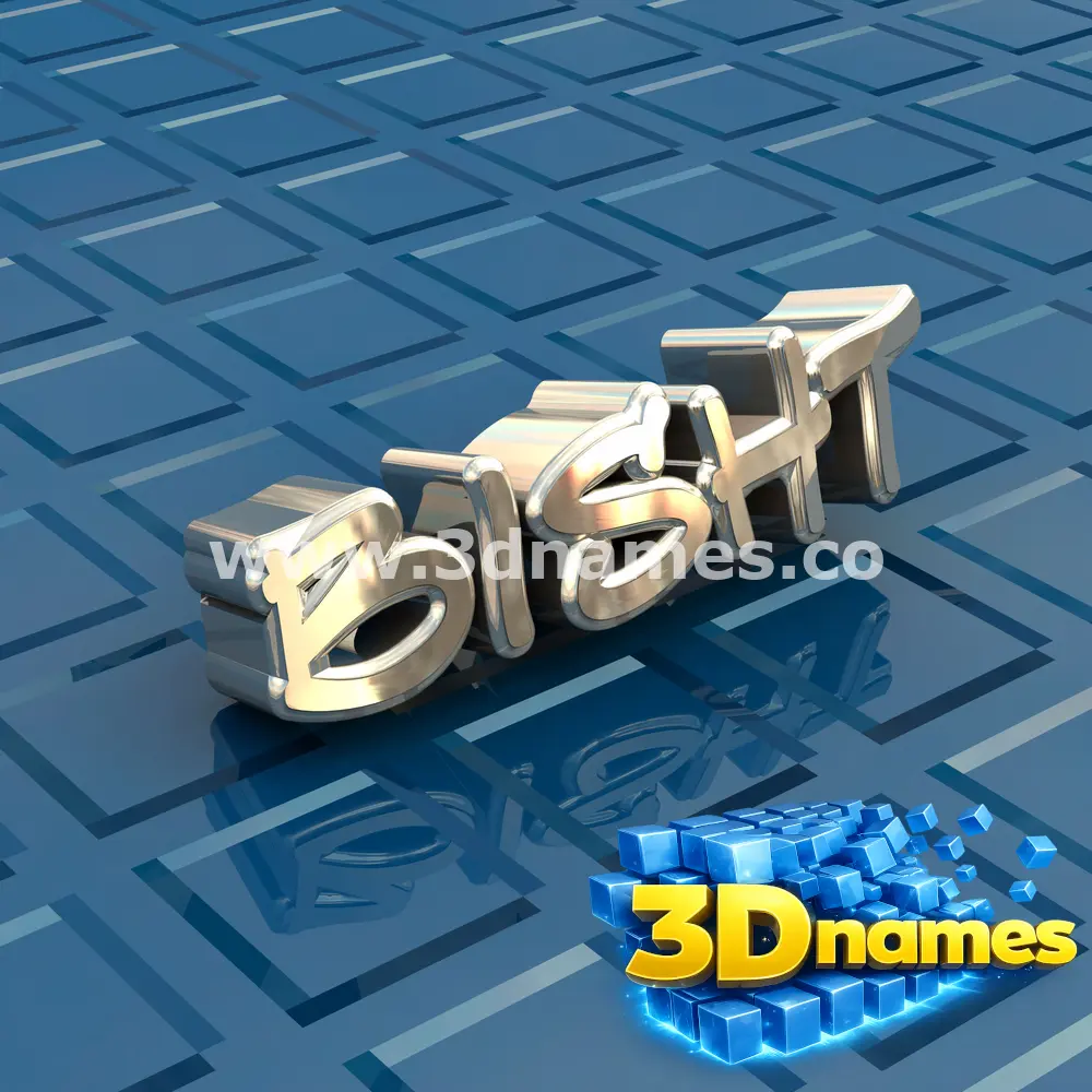 bisht in Blue Bling style - 3D name wallpaper