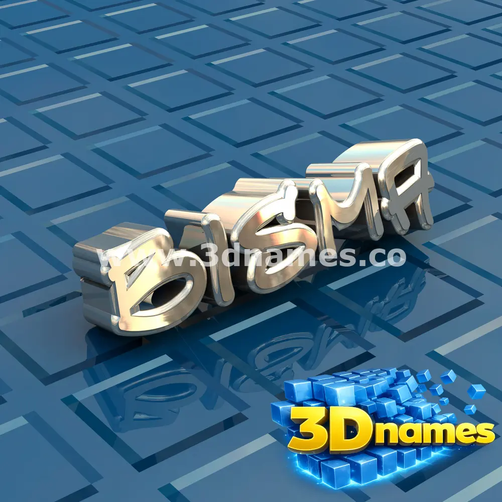 bisma in Blue Bling style - 3D name wallpaper