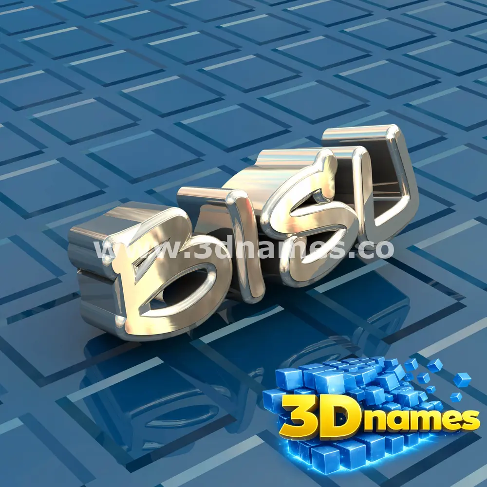 bisu in Blue Bling style - 3D name wallpaper