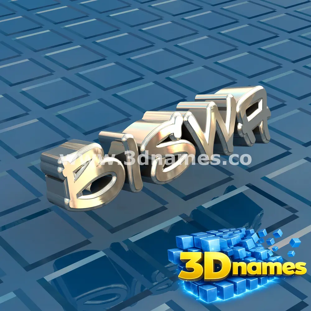 biswa in Blue Bling style - 3D name wallpaper