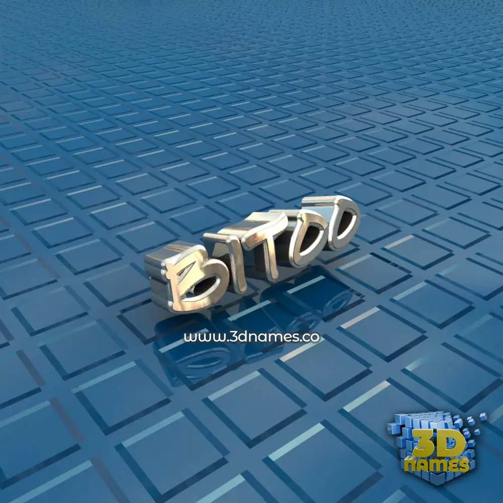bitoo in Blue Bling style - 3D name wallpaper