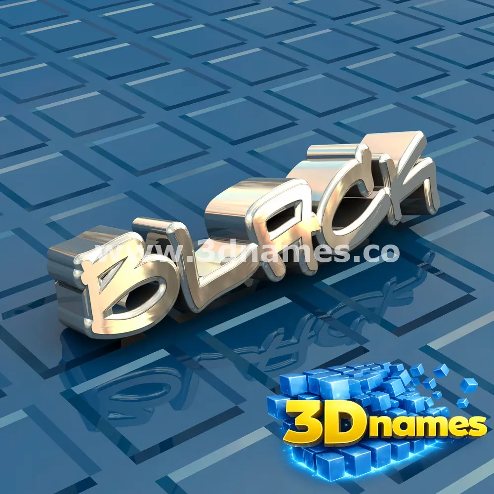 black in Blue Bling style - 3D name wallpaper