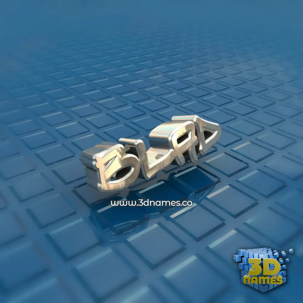 blad in Blue Bling style - 3D name wallpaper