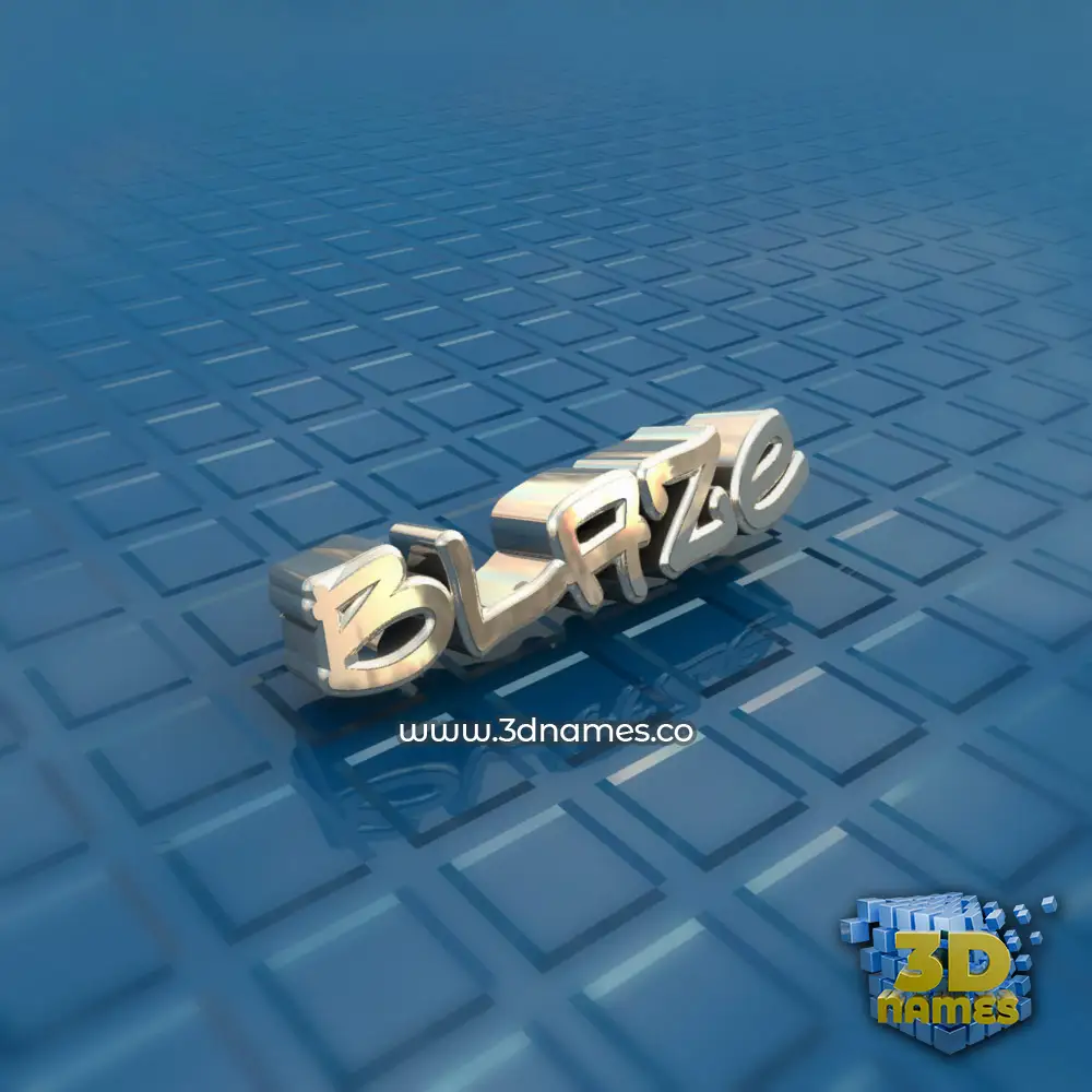 blaze in Blue Bling style - 3D name wallpaper