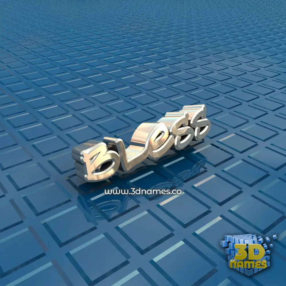 bless in Blue Bling style - 3D name wallpaper