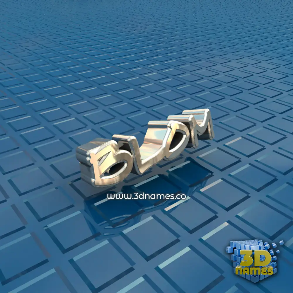 blom in Blue Bling style - 3D name wallpaper