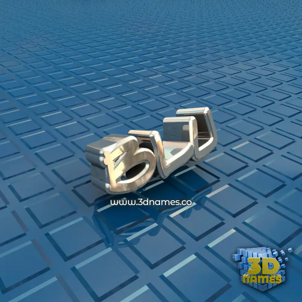 blu in Blue Bling style - 3D name wallpaper