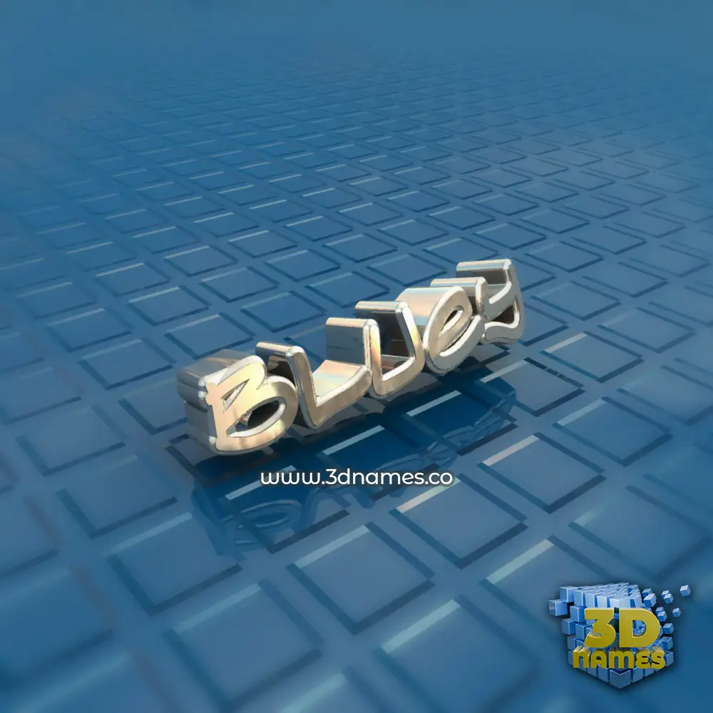 bluey in Blue Bling style - 3D name wallpaper