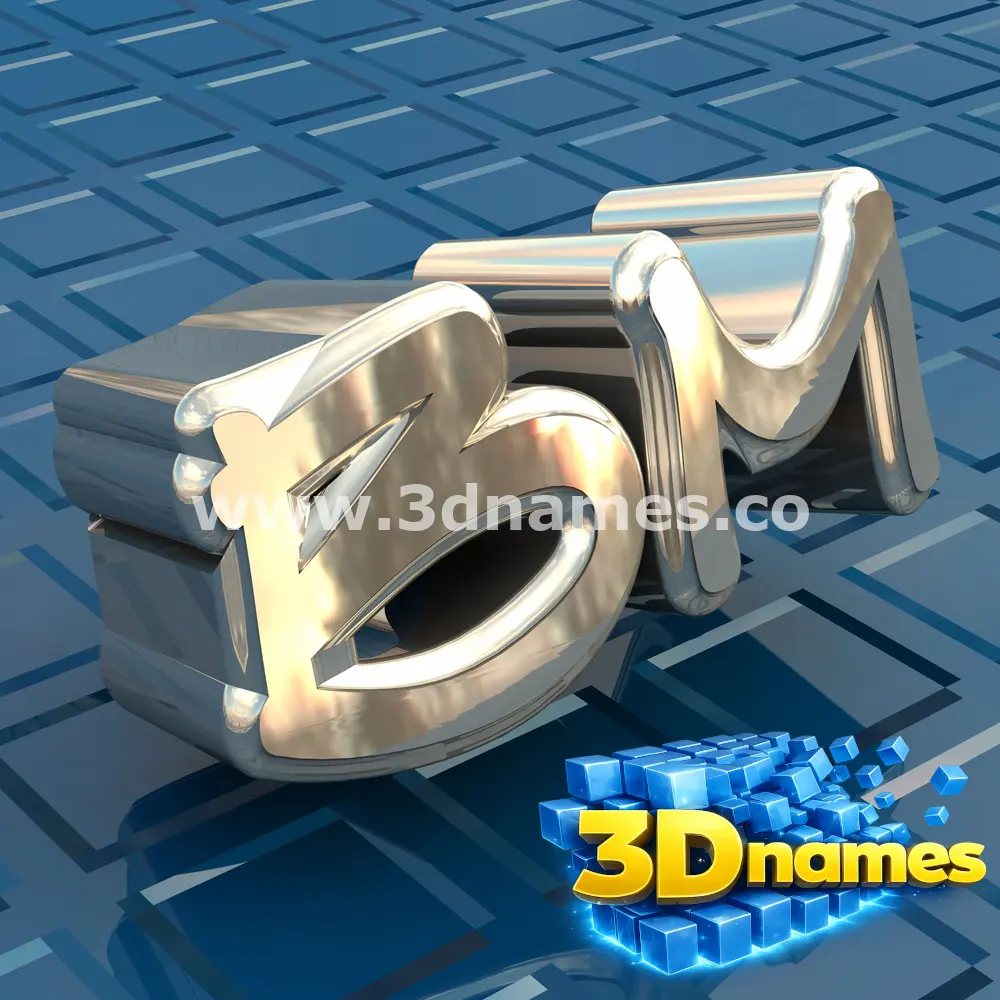 bm in Blue Bling style - 3D name wallpaper