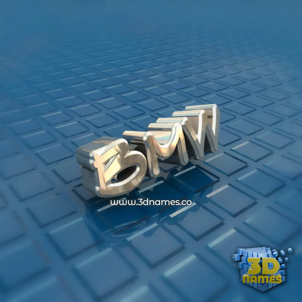 bmw in Blue Bling style - 3D name wallpaper