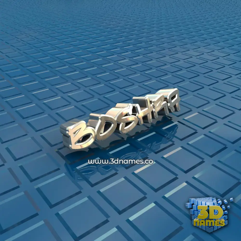boshra in Blue Bling style - 3D name wallpaper