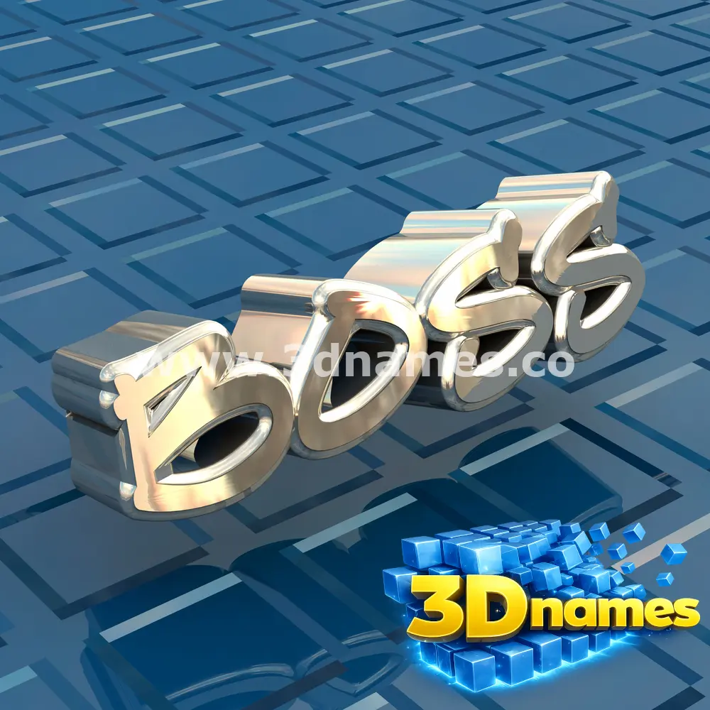 boss in Blue Bling style - 3D name wallpaper