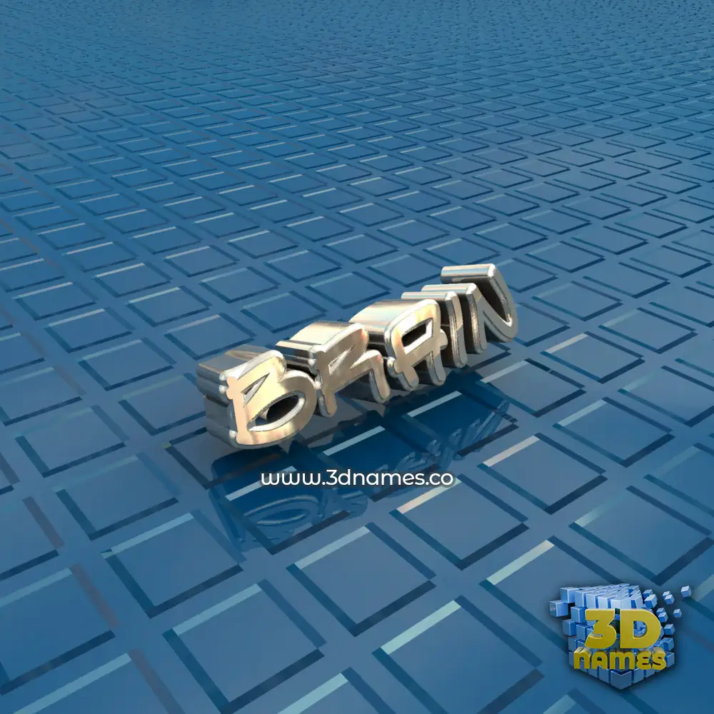 brain in Blue Bling style - 3D name wallpaper