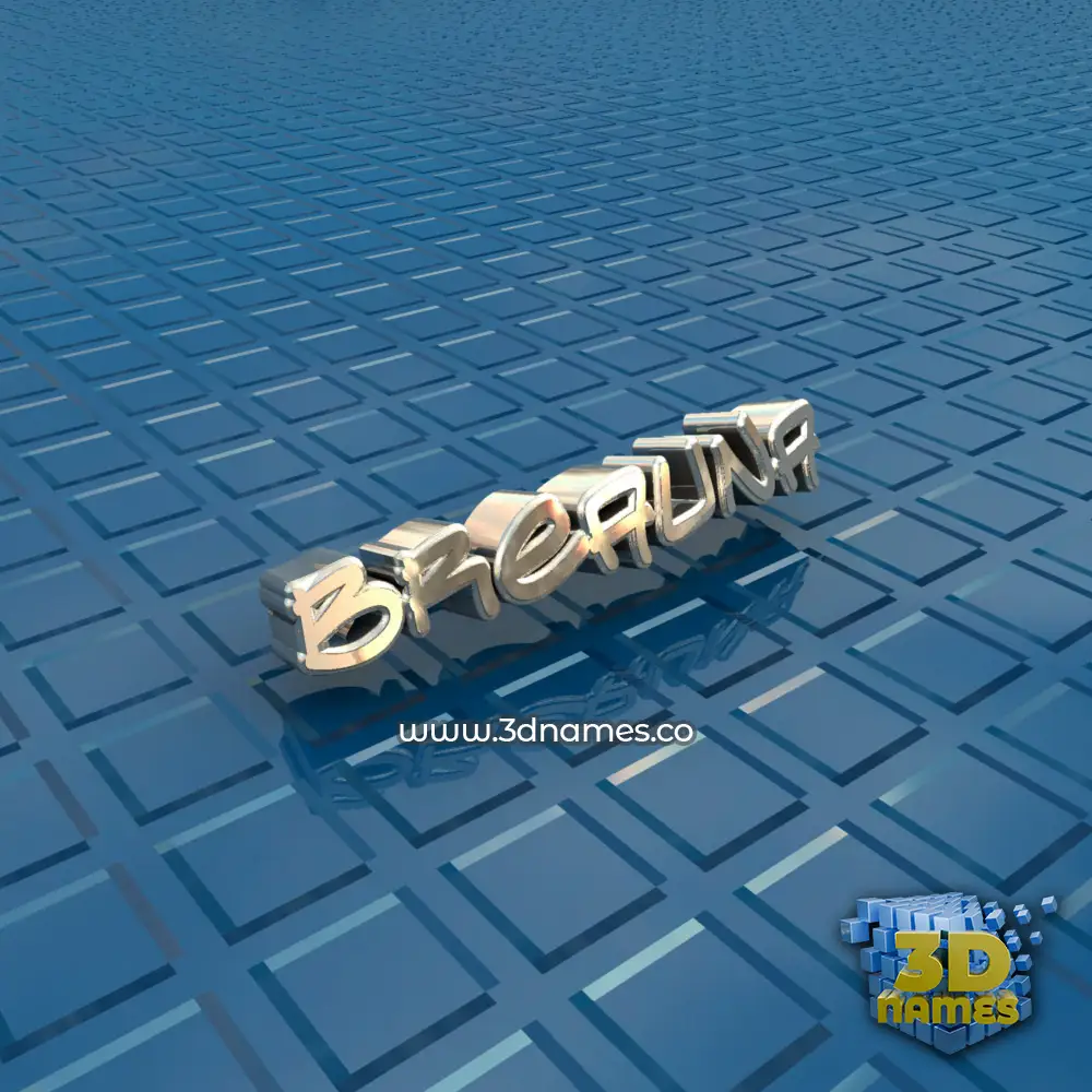 breauna in Blue Bling style - 3D name wallpaper