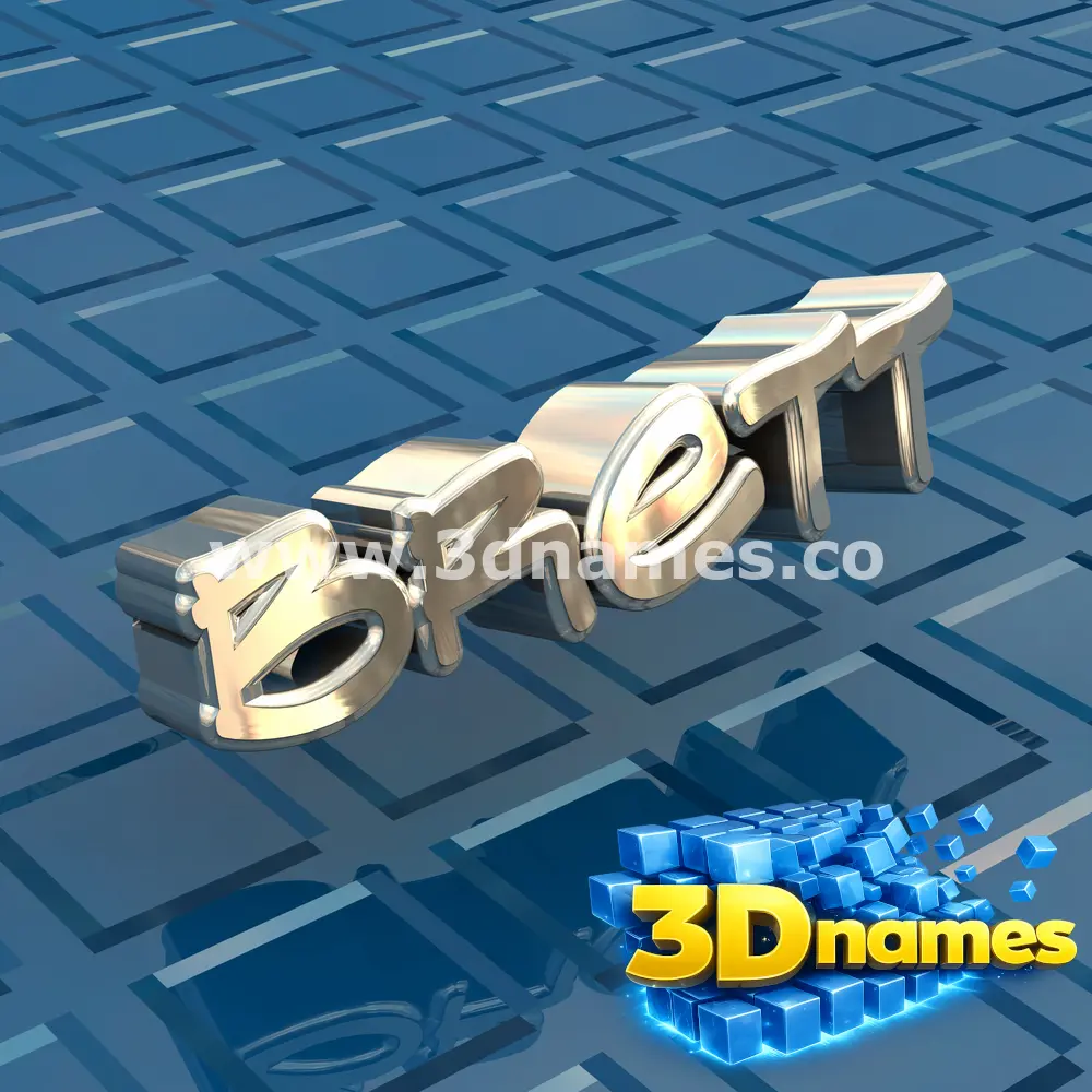 brett in Blue Bling style - 3D name wallpaper