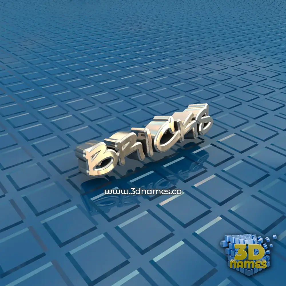 bricks in Blue Bling style - 3D name wallpaper