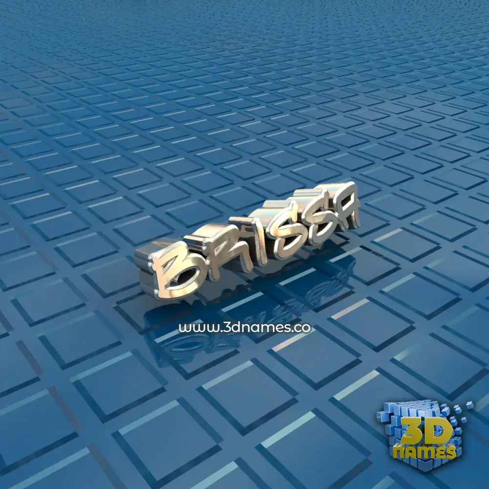 brissa in Blue Bling style - 3D name wallpaper