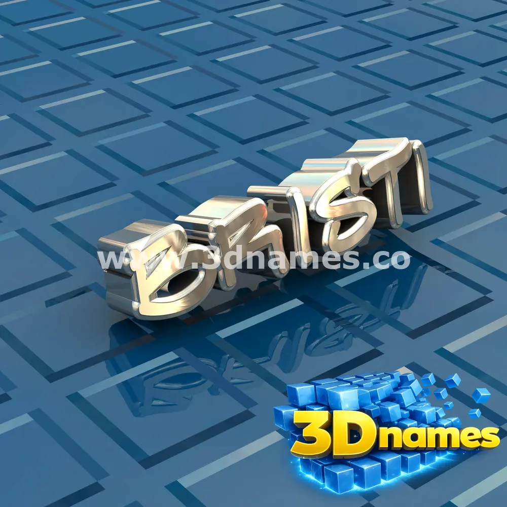 bristi in Blue Bling style - 3D name wallpaper