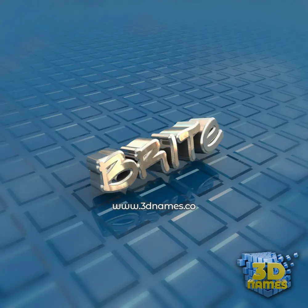 brite in Blue Bling style - 3D name wallpaper