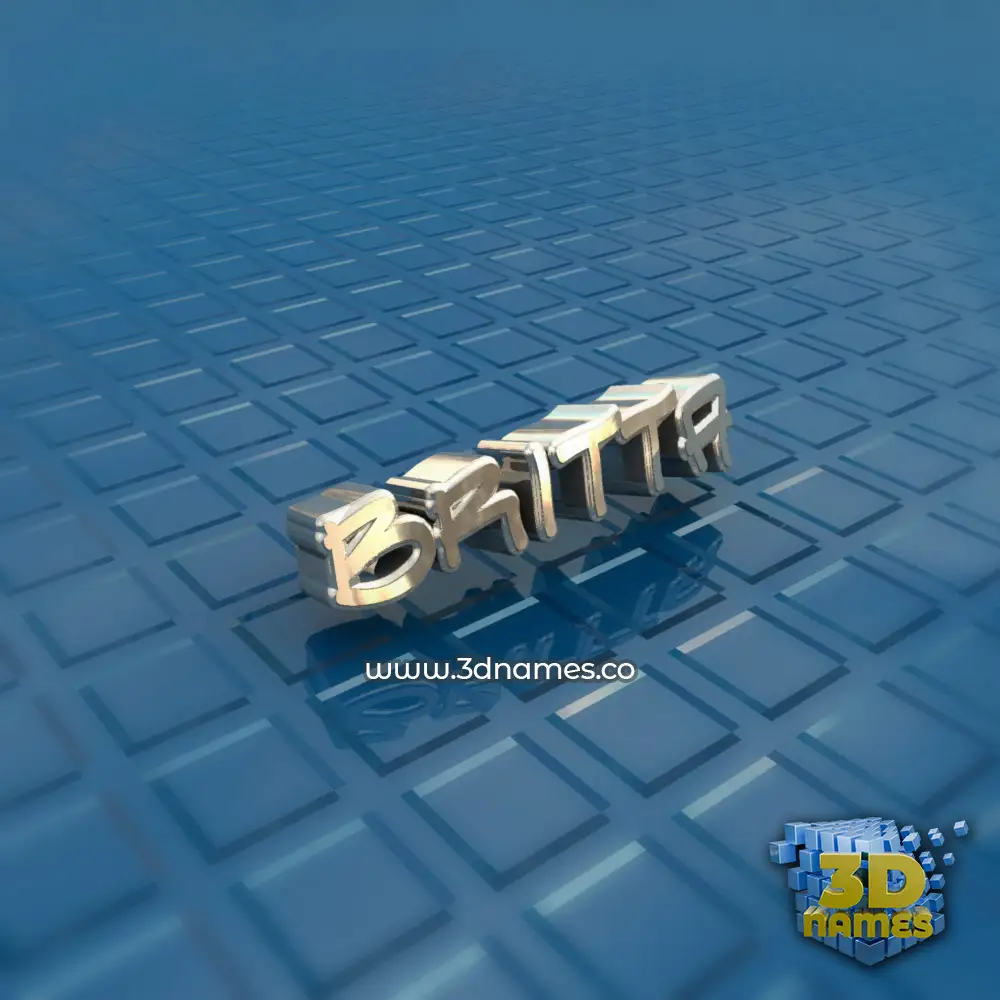 britta in Blue Bling style - 3D name wallpaper
