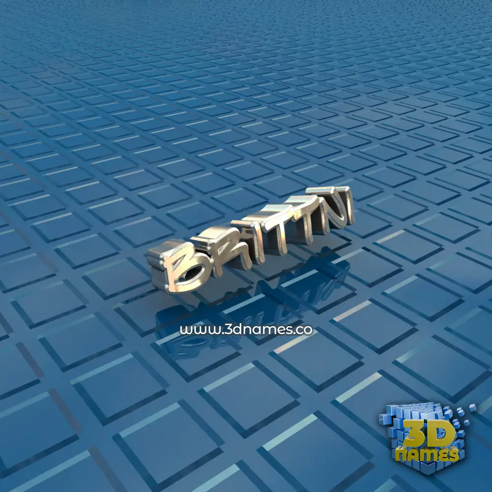 brittni in Blue Bling style - 3D name wallpaper
