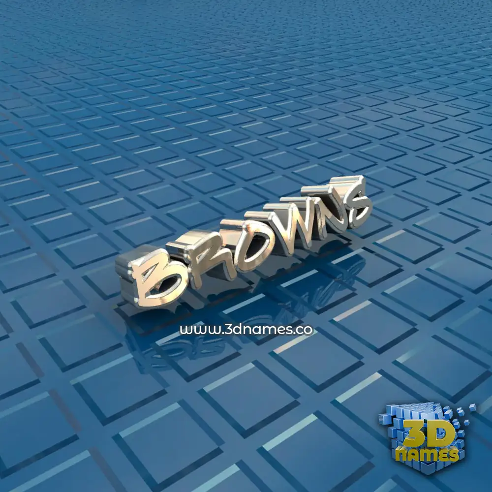 browns in Blue Bling style - 3D name wallpaper