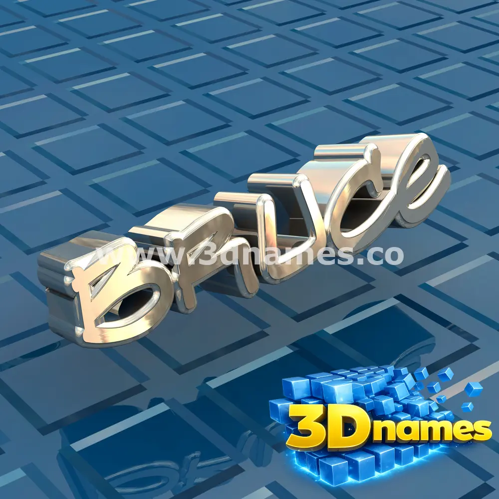 bruce in Blue Bling style - 3D name wallpaper
