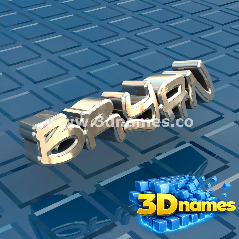 bryan in Blue Bling style - 3D name wallpaper