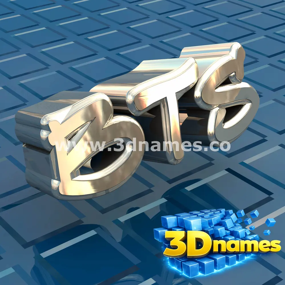 bts in Blue Bling style - 3D name wallpaper