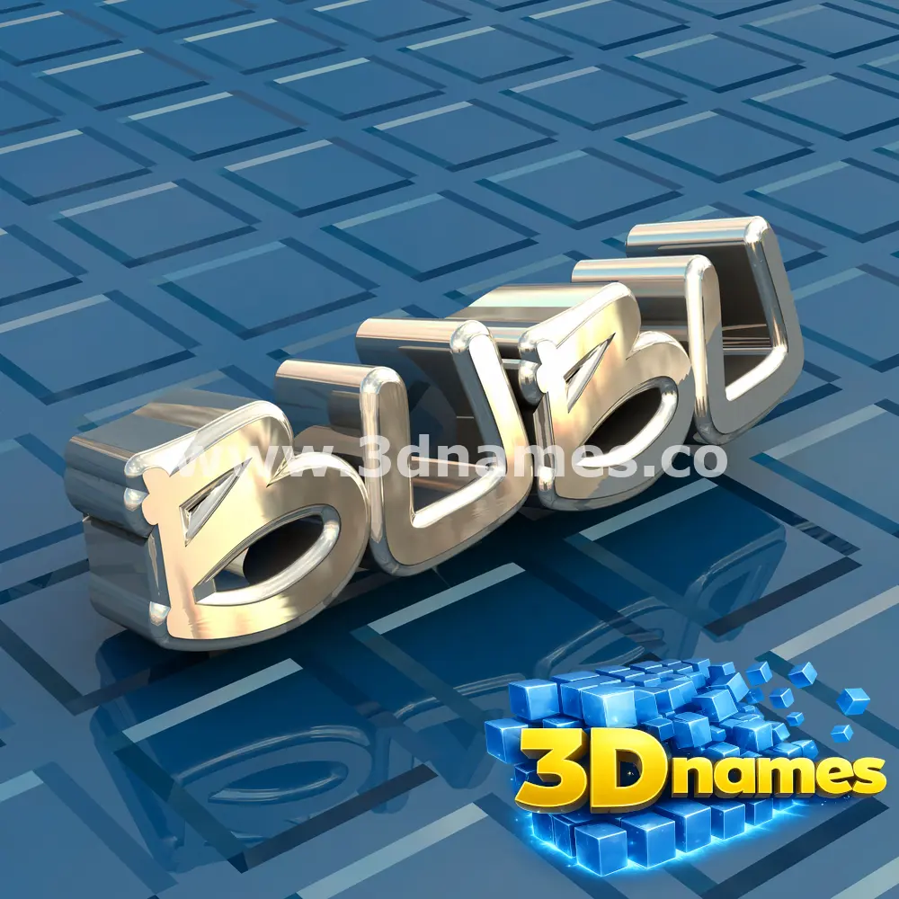 bubu in Blue Bling style - 3D name wallpaper