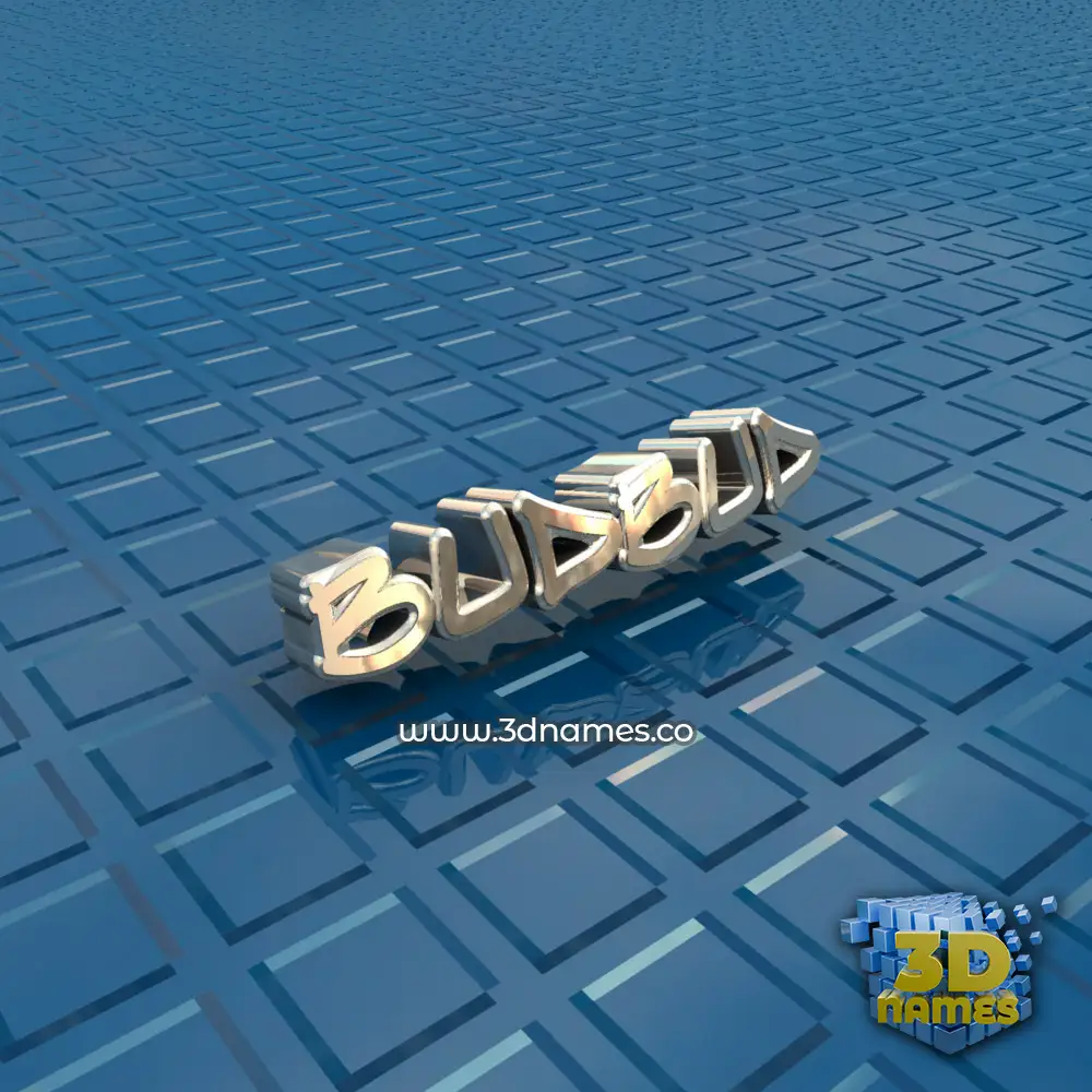 budbud in Blue Bling style - 3D name wallpaper
