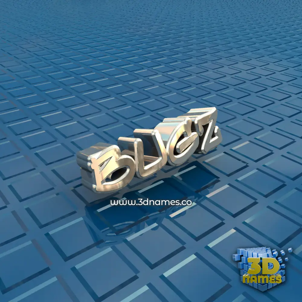 bugz in Blue Bling style - 3D name wallpaper