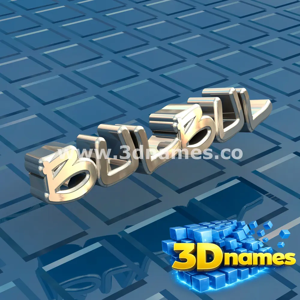 bulbul in Blue Bling style - 3D name wallpaper