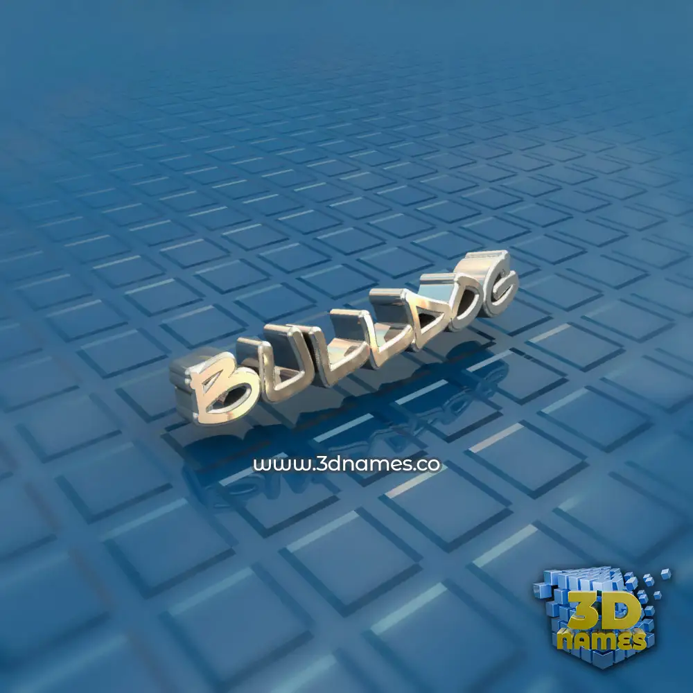 bulldog in Blue Bling style - 3D name wallpaper