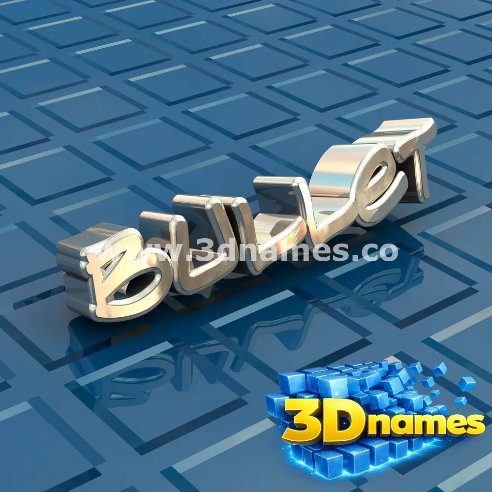 bullet in Blue Bling style - 3D name wallpaper