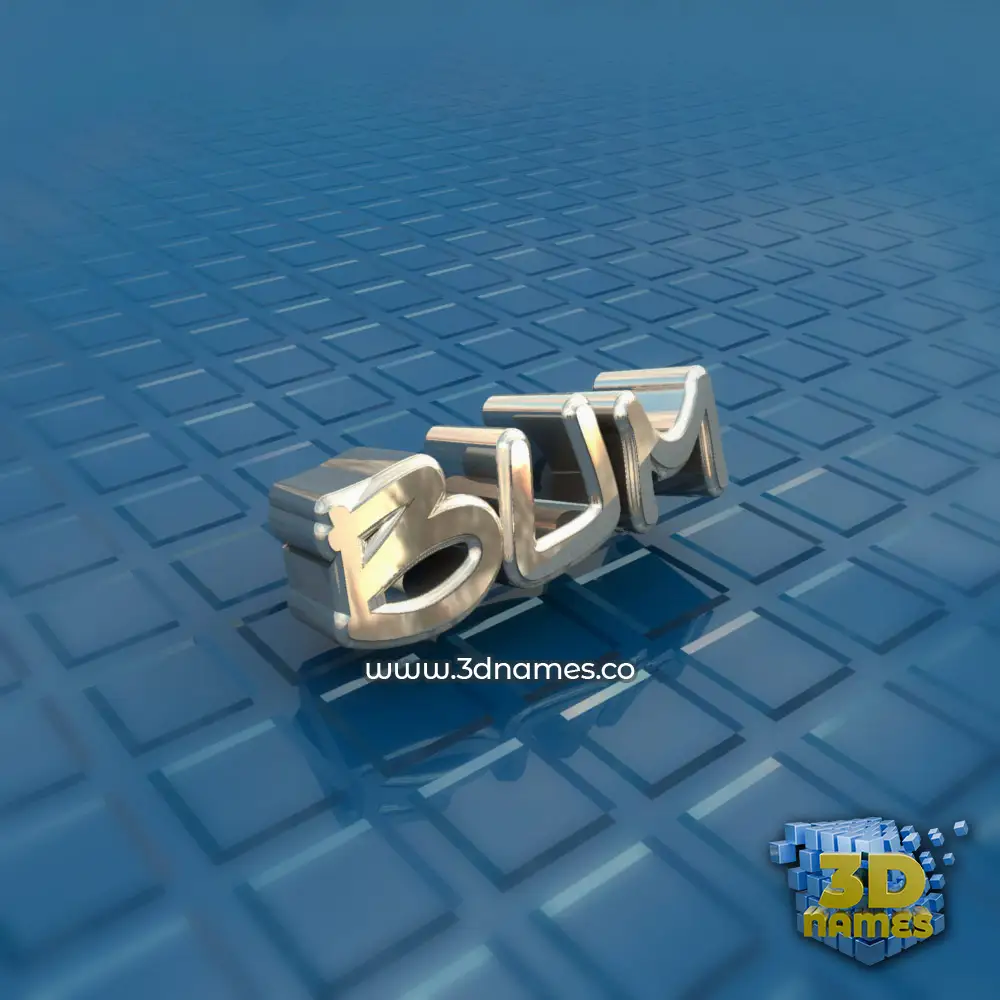 bum in Blue Bling style - 3D name wallpaper