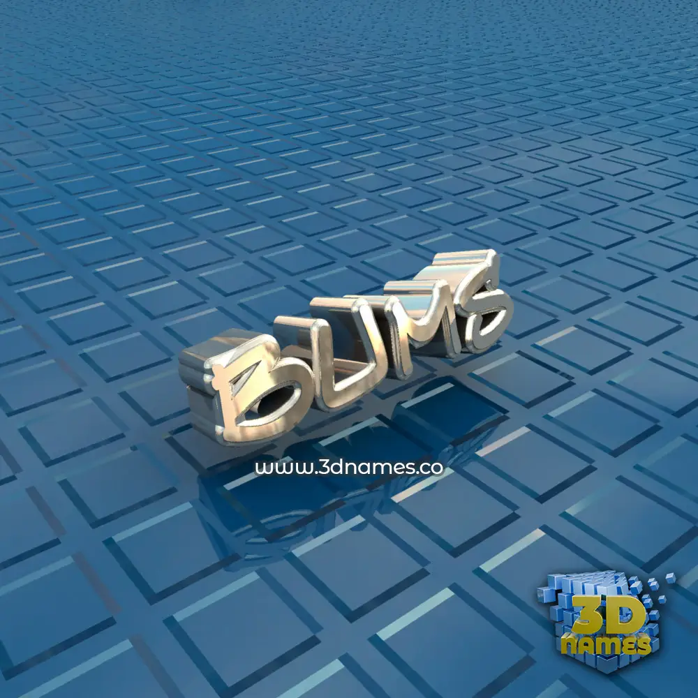 bums in Blue Bling style - 3D name wallpaper