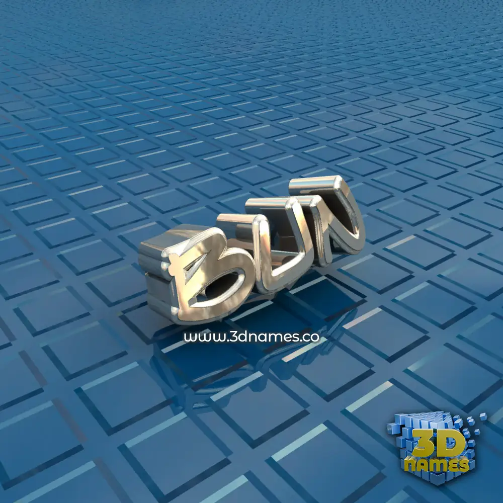 bun in Blue Bling style - 3D name wallpaper