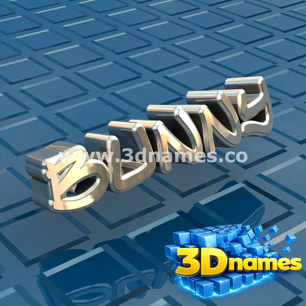 bunny in Blue Bling style - 3D name wallpaper