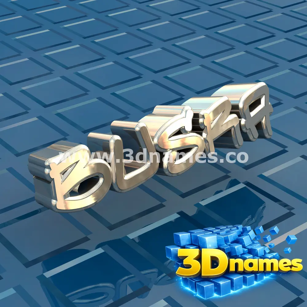 busra in Blue Bling style - 3D name wallpaper