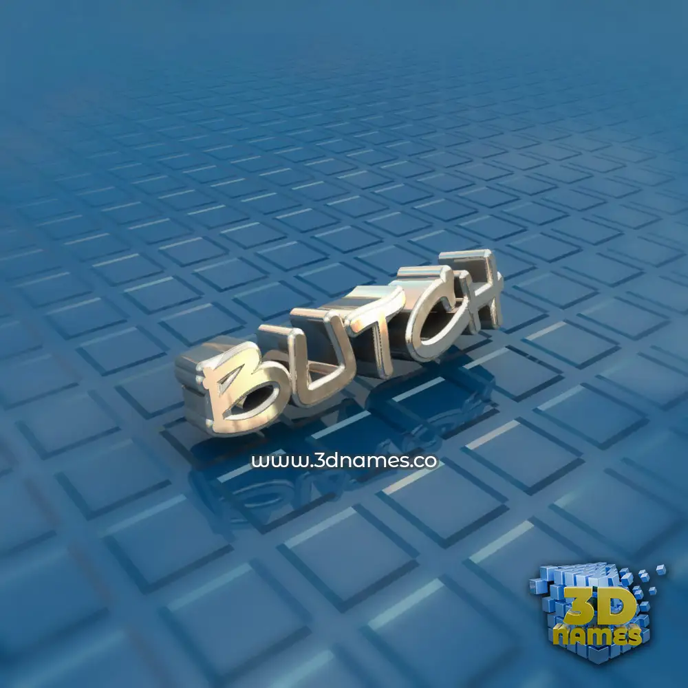 butch in Blue Bling style - 3D name wallpaper