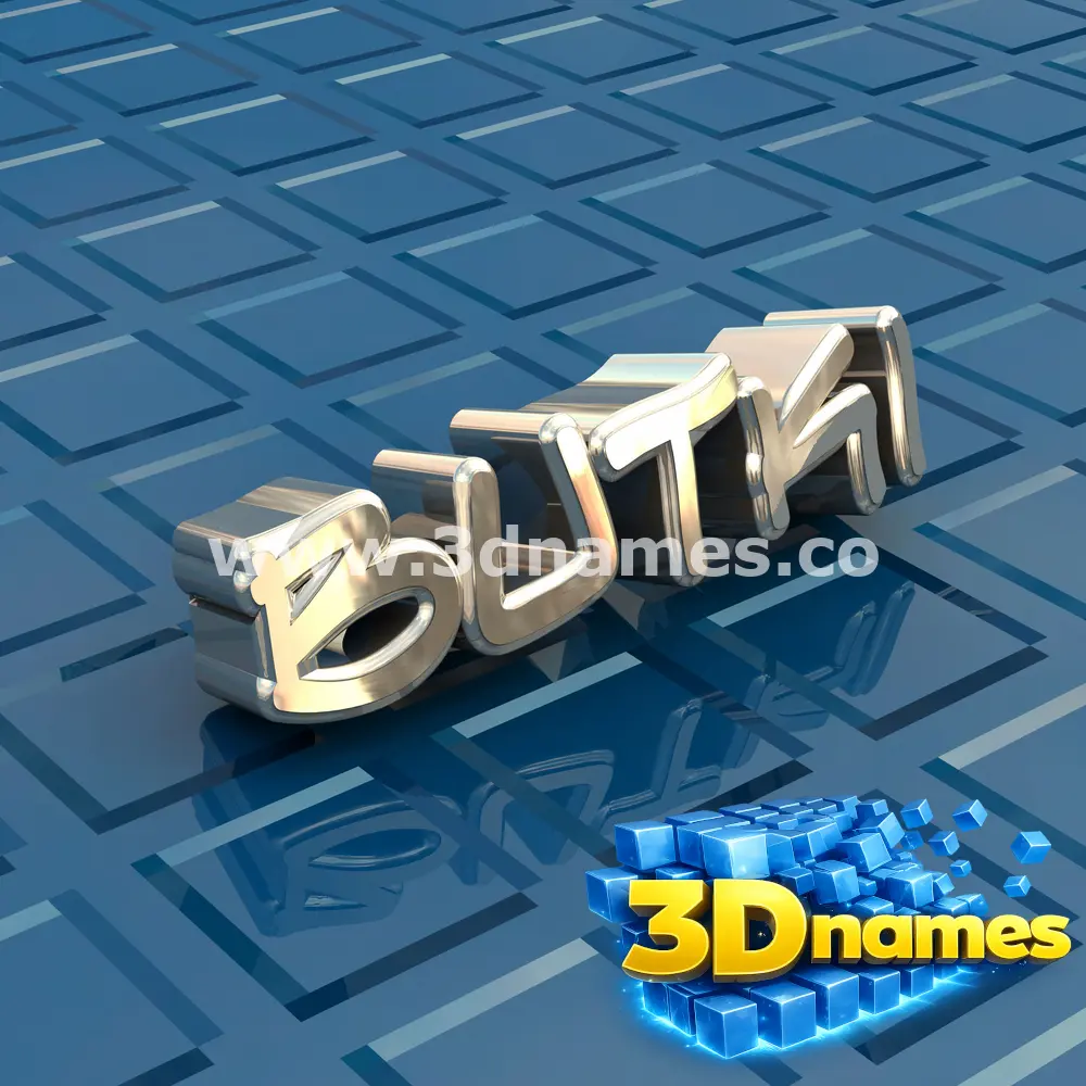 butki in Blue Bling style - 3D name wallpaper