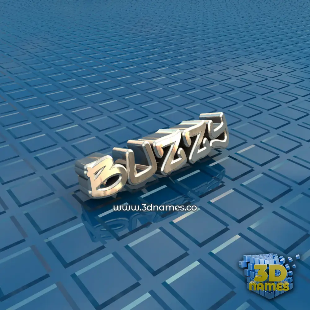 buzzy in Blue Bling style - 3D name wallpaper