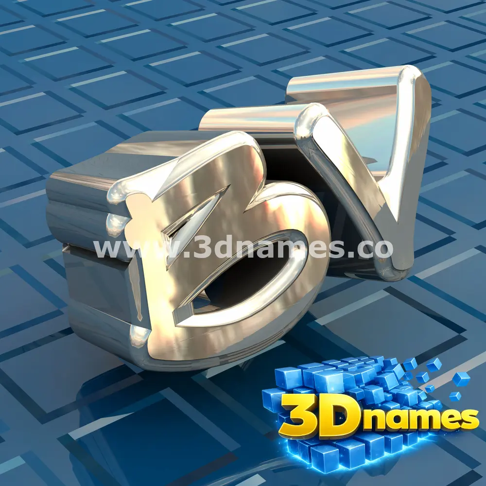 bv in Blue Bling style - 3D name wallpaper