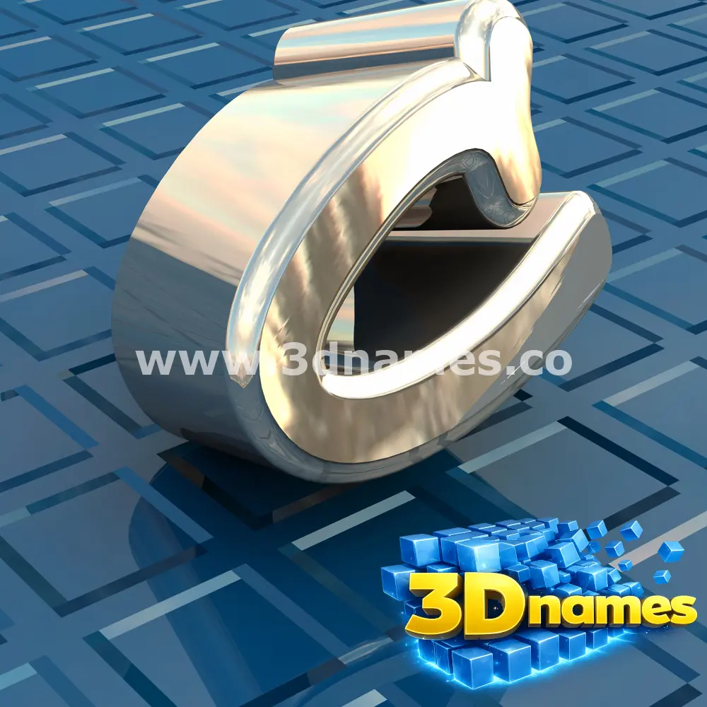 c in Blue Bling style - 3D name wallpaper