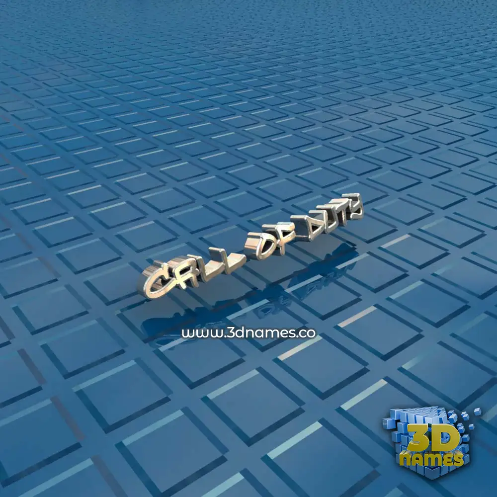 call of duty in Blue Bling style - 3D name wallpaper