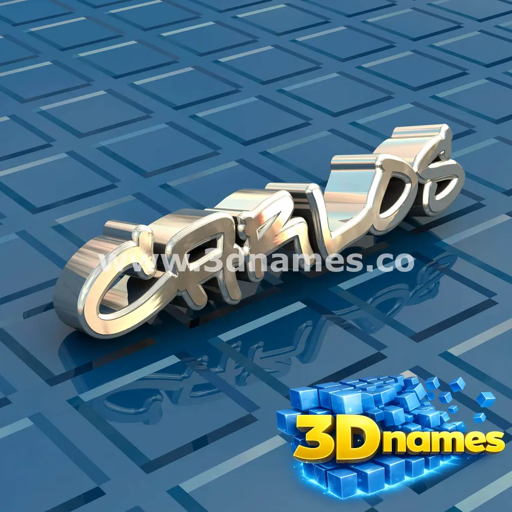 carlos in Blue Bling style - 3D name wallpaper