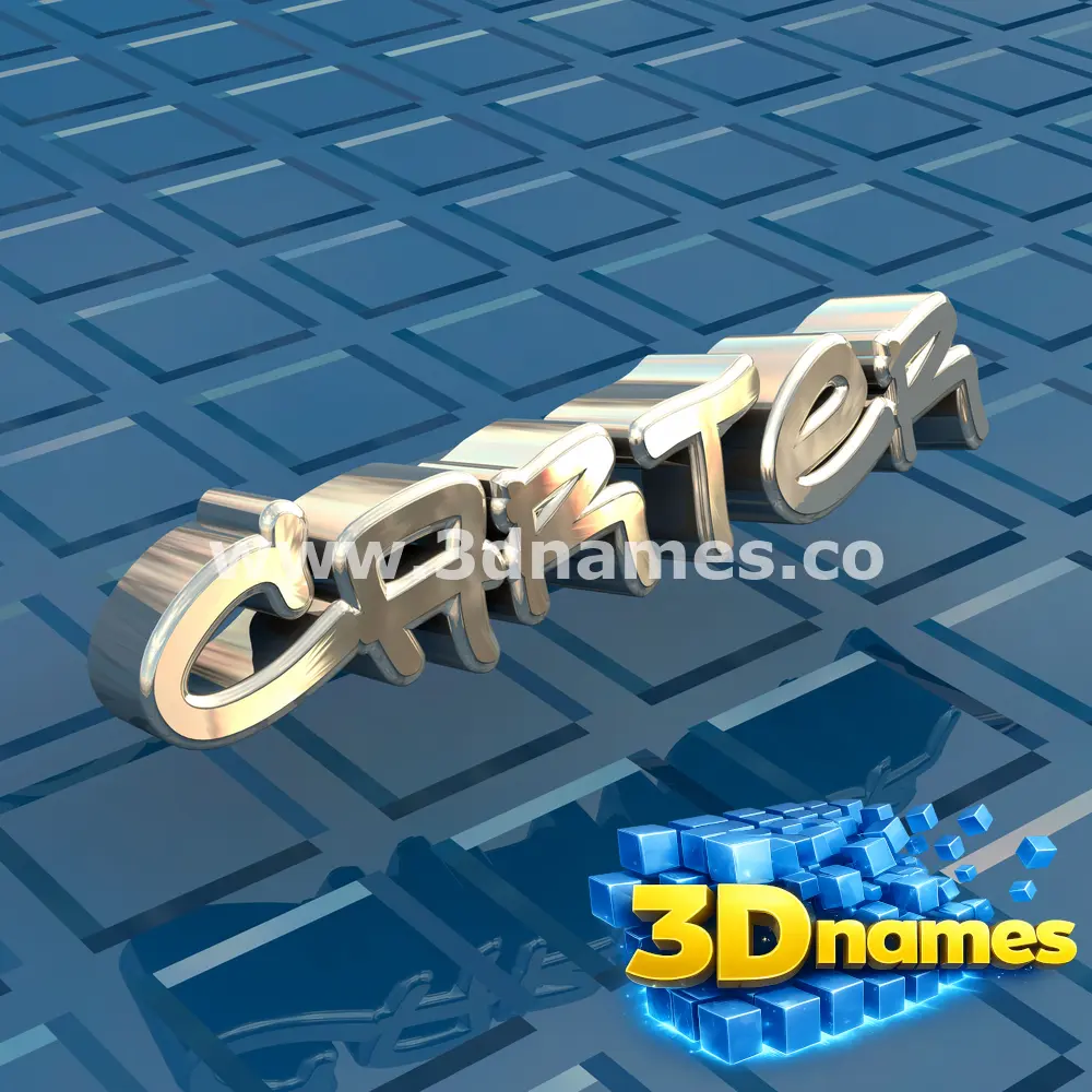 carter in Blue Bling style - 3D name wallpaper