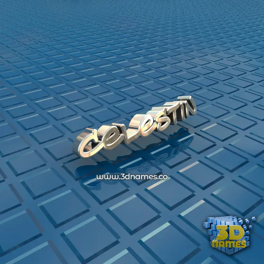 celestin in Blue Bling style - 3D name wallpaper