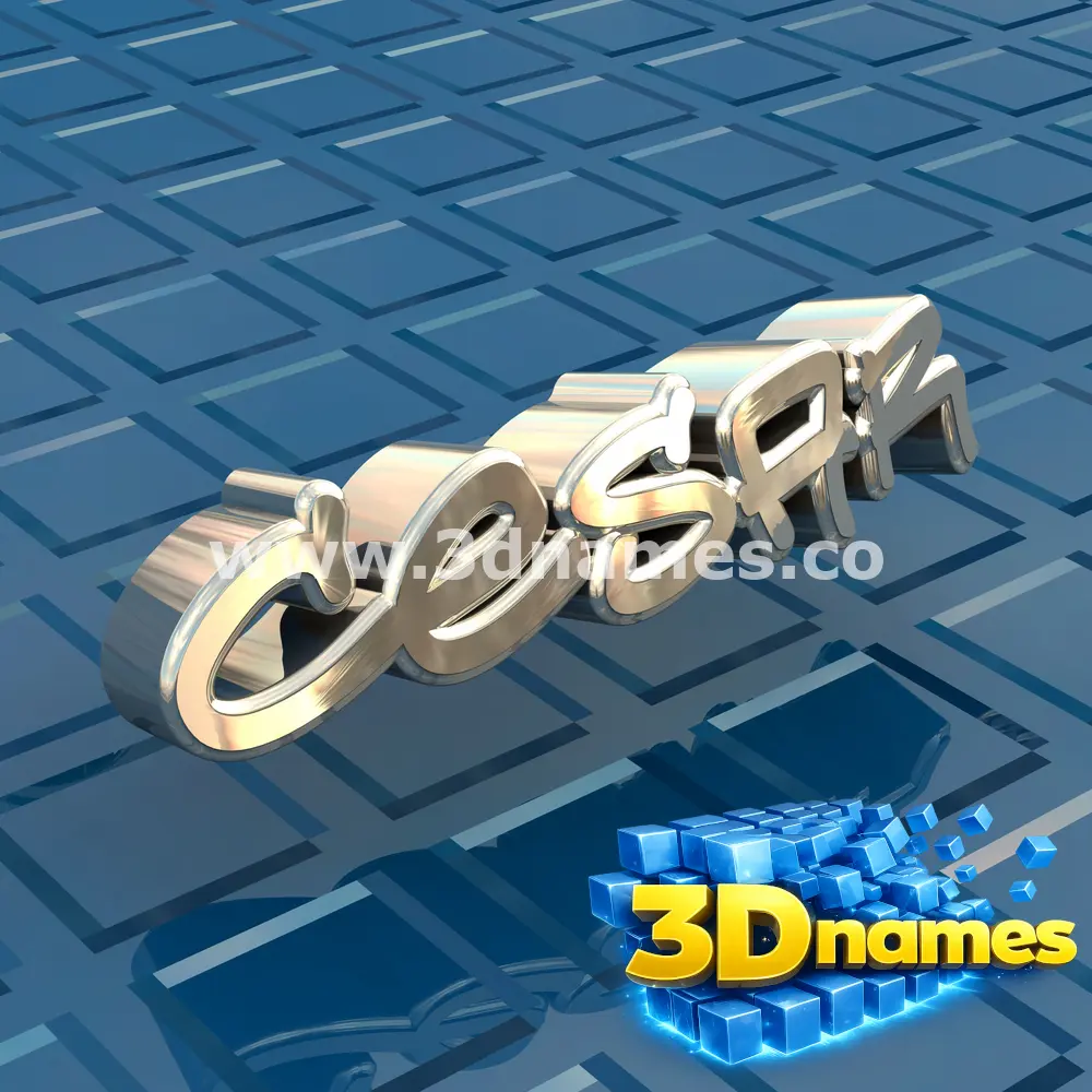 cesar in Blue Bling style - 3D name wallpaper